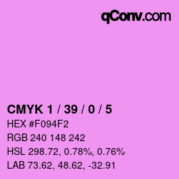 カラーコード: CMYK 1 / 39 / 0 / 5 | qconv.com