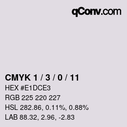 Color code: CMYK 1 / 3 / 0 / 11 | qconv.com