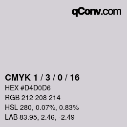 Color code: CMYK 1 / 3 / 0 / 16 | qconv.com