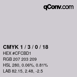 Farbcode: CMYK 1 / 3 / 0 / 18 | qconv.com