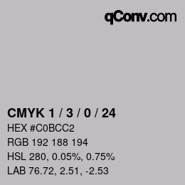 Color code: CMYK 1 / 3 / 0 / 24 | qconv.com