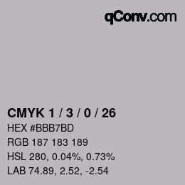 カラーコード: CMYK 1 / 3 / 0 / 26 | qconv.com