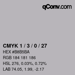 カラーコード: CMYK 1 / 3 / 0 / 27 | qconv.com