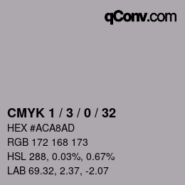カラーコード: CMYK 1 / 3 / 0 / 32 | qconv.com