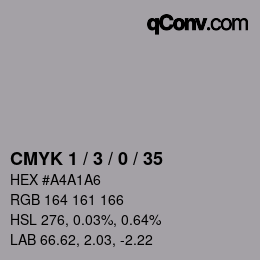 Color code: CMYK 1 / 3 / 0 / 35 | qconv.com