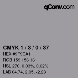 カラーコード: CMYK 1 / 3 / 0 / 37 | qconv.com