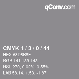 Color code: CMYK 1 / 3 / 0 / 44 | qconv.com