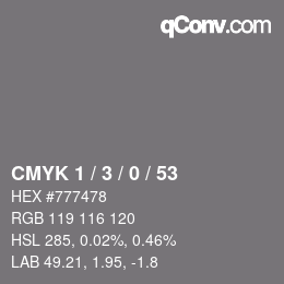 Color code: CMYK 1 / 3 / 0 / 53 | qconv.com