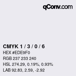 カラーコード: CMYK 1 / 3 / 0 / 6 | qconv.com