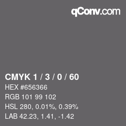カラーコード: CMYK 1 / 3 / 0 / 60 | qconv.com