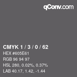 Color code: CMYK 1 / 3 / 0 / 62 | qconv.com
