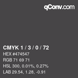 Color code: CMYK 1 / 3 / 0 / 72 | qconv.com