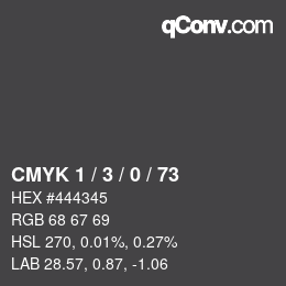 颜色代码: CMYK 1 / 3 / 0 / 73 | qconv.com