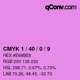 カラーコード: CMYK 1 / 40 / 0 / 9 | qconv.com