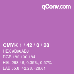 カラーコード: CMYK 1 / 42 / 0 / 28 | qconv.com