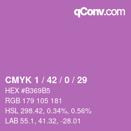 カラーコード: CMYK 1 / 42 / 0 / 29 | qconv.com