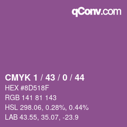 カラーコード: CMYK 1 / 43 / 0 / 44 | qconv.com