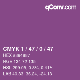 Farbcode: CMYK 1 / 47 / 0 / 47 | qconv.com