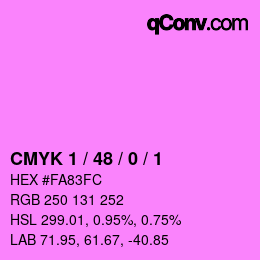 カラーコード: CMYK 1 / 48 / 0 / 1 | qconv.com