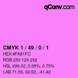 カラーコード: CMYK 1 / 49 / 0 / 1 | qconv.com