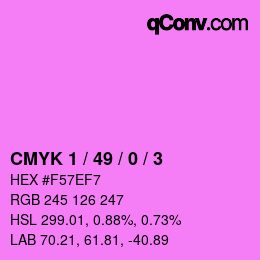 カラーコード: CMYK 1 / 49 / 0 / 3 | qconv.com