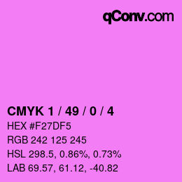 カラーコード: CMYK 1 / 49 / 0 / 4 | qconv.com