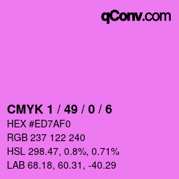 カラーコード: CMYK 1 / 49 / 0 / 6 | qconv.com
