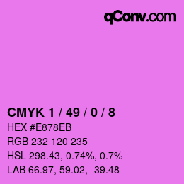 カラーコード: CMYK 1 / 49 / 0 / 8 | qconv.com