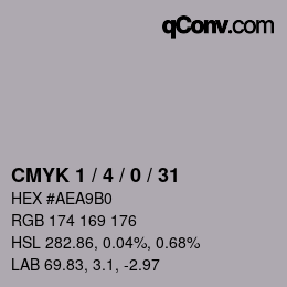 颜色代码: CMYK 1 / 4 / 0 / 31 | qconv.com