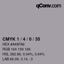 Color code: CMYK 1 / 4 / 0 / 35 | qconv.com