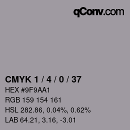 Color code: CMYK 1 / 4 / 0 / 37 | qconv.com