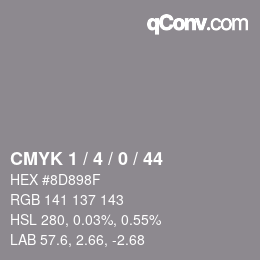 Color code: CMYK 1 / 4 / 0 / 44 | qconv.com