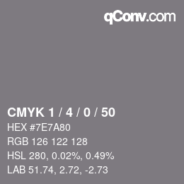 Color code: CMYK 1 / 4 / 0 / 50 | qconv.com