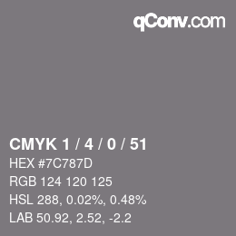 Color code: CMYK 1 / 4 / 0 / 51 | qconv.com