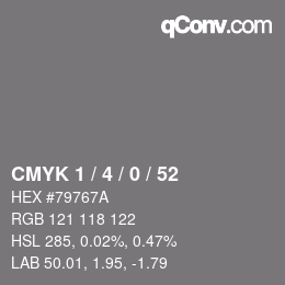 Color code: CMYK 1 / 4 / 0 / 52 | qconv.com