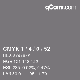 Color code: CMYK 1 / 4 / 0 / 52 | qconv.com