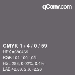 颜色代码: CMYK 1 / 4 / 0 / 59 | qconv.com