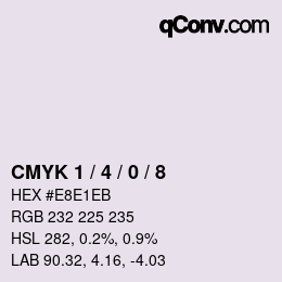 Color code: CMYK 1 / 4 / 0 / 8 | qconv.com