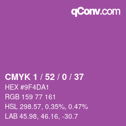カラーコード: CMYK 1 / 52 / 0 / 37 | qconv.com