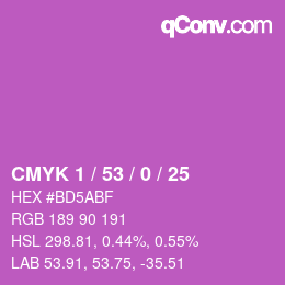 カラーコード: CMYK 1 / 53 / 0 / 25 | qconv.com