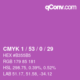 カラーコード: CMYK 1 / 53 / 0 / 29 | qconv.com