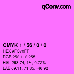 カラーコード: CMYK 1 / 56 / 0 / 0 | qconv.com