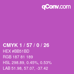 カラーコード: CMYK 1 / 57 / 0 / 26 | qconv.com