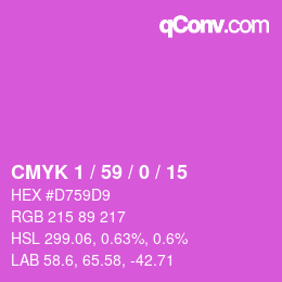 Color code: CMYK 1 / 59 / 0 / 15 | qconv.com