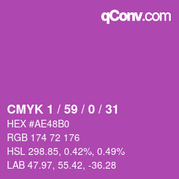 カラーコード: CMYK 1 / 59 / 0 / 31 | qconv.com
