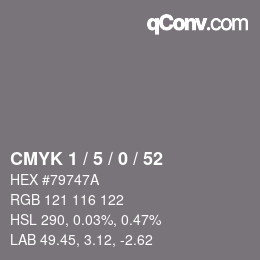 Color code: CMYK 1 / 5 / 0 / 52 | qconv.com