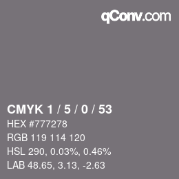 Color code: CMYK 1 / 5 / 0 / 53 | qconv.com