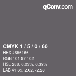 カラーコード: CMYK 1 / 5 / 0 / 60 | qconv.com