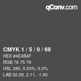 Color code: CMYK 1 / 5 / 0 / 69 | qconv.com