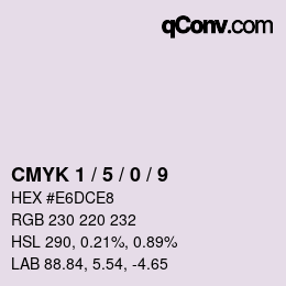 颜色代码: CMYK 1 / 5 / 0 / 9 | qconv.com